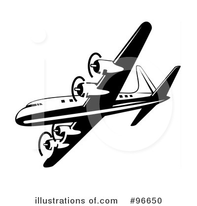 Royalty-Free (RF) Airplane Clipart Illustration by patrimonio - Stock Sample #96650