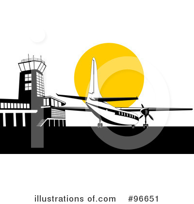 Royalty-Free (RF) Airplane Clipart Illustration by patrimonio - Stock Sample #96651