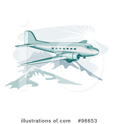 Royalty-Free (RF) Airplane Clipart Illustration by patrimonio - Stock Sample #96653