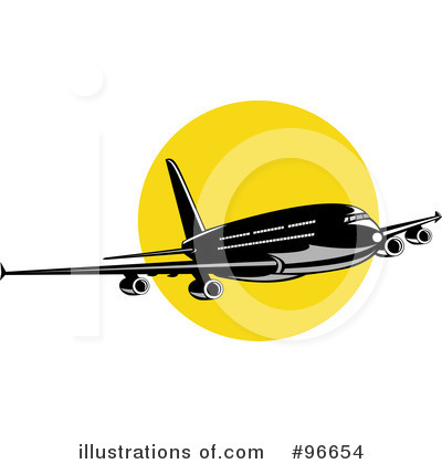 Royalty-Free (RF) Airplane Clipart Illustration by patrimonio - Stock Sample #96654