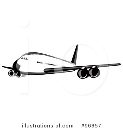 Royalty-Free (RF) Airplane Clipart Illustration by patrimonio - Stock Sample #96657