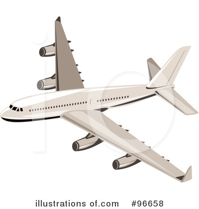 Royalty-Free (RF) Airplane Clipart Illustration by patrimonio - Stock Sample #96658