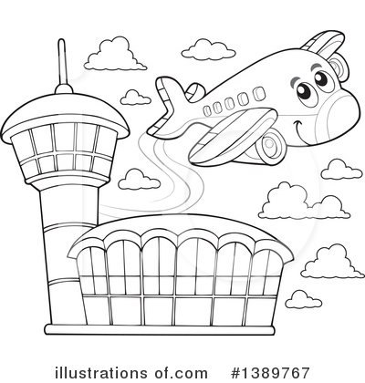 Royalty-Free (RF) Airport Clipart Illustration by visekart - Stock Sample #1389767