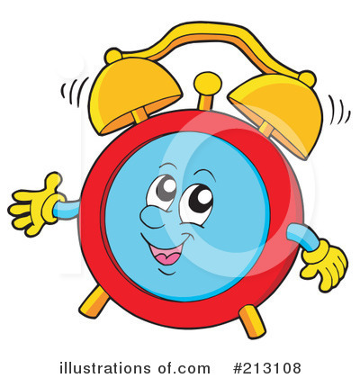 Royalty-Free (RF) Alarm Clock Clipart Illustration by visekart - Stock Sample #213108