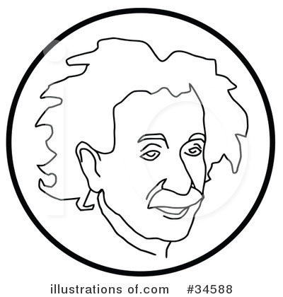 Royalty-Free (RF) Albert Einstein Clipart Illustration by C Charley-Franzwa - Stock Sample #34588