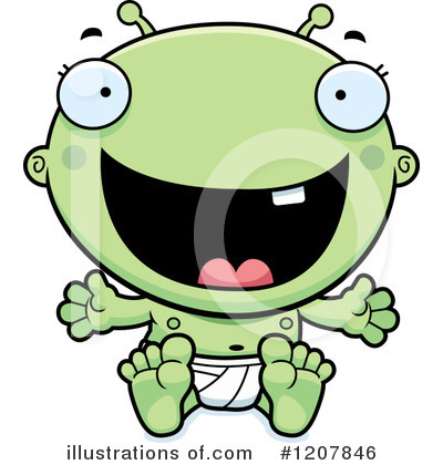 Alien Baby Clipart #1207846 by Cory Thoman