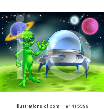 Royalty-Free (RF) Alien Clipart Illustration by AtStockIllustration - Stock Sample #1415399