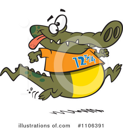 Royalty-Free (RF) Alligator Clipart Illustration by toonaday - Stock Sample #1106391