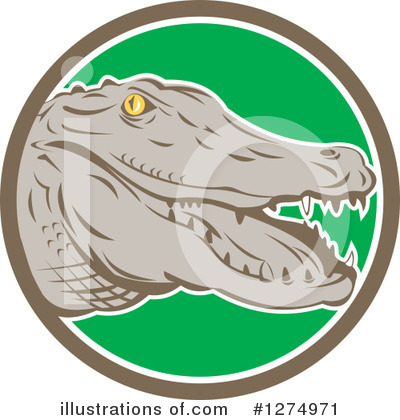 Royalty-Free (RF) Alligator Clipart Illustration by patrimonio - Stock Sample #1274971