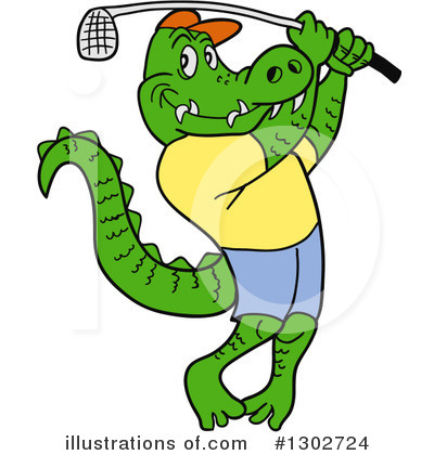 Royalty-Free (RF) Alligator Clipart Illustration by LaffToon - Stock Sample #1302724