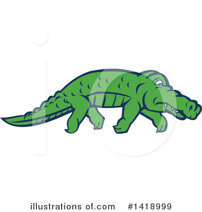 Royalty-Free (RF) Alligator Clipart Illustration by patrimonio - Stock Sample #1418999