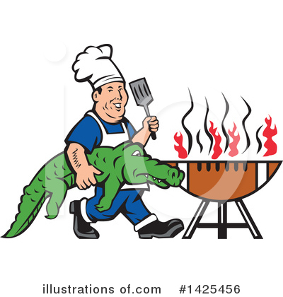 Royalty-Free (RF) Alligator Clipart Illustration by patrimonio - Stock Sample #1425456