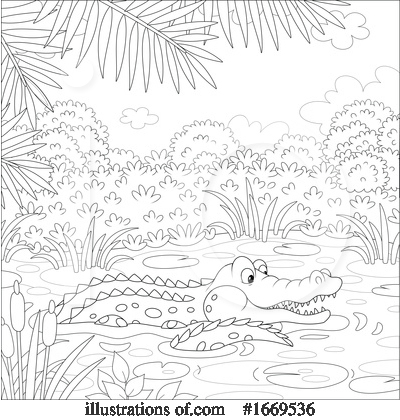Royalty-Free (RF) Alligator Clipart Illustration by Alex Bannykh - Stock Sample #1669536