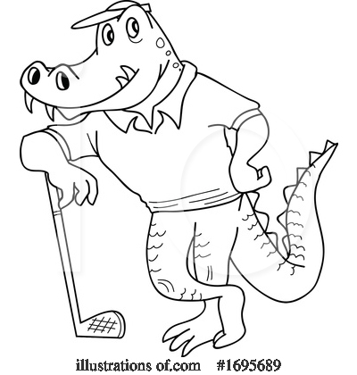 Royalty-Free (RF) Alligator Clipart Illustration by LaffToon - Stock Sample #1695689
