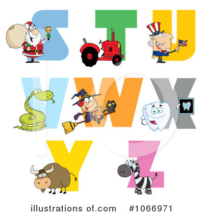 Royalty-Free (RF) Alphabet Clipart Illustration by Hit Toon - Stock Sample #1066971