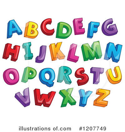 Royalty-Free (RF) Alphabet Clipart Illustration by visekart - Stock Sample #1207749
