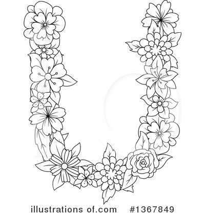 Floral Letter Clipart #1367849 by Vector Tradition SM