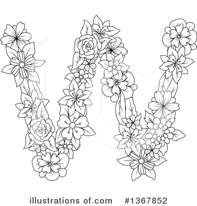 Floral Letter Clipart #1367852 by Vector Tradition SM