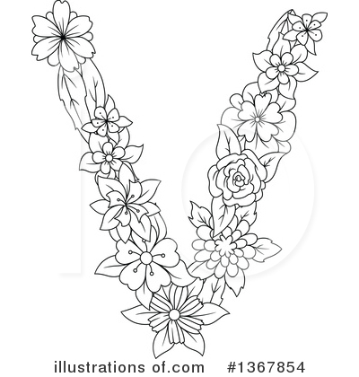 Floral Letter Clipart #1367854 by Vector Tradition SM