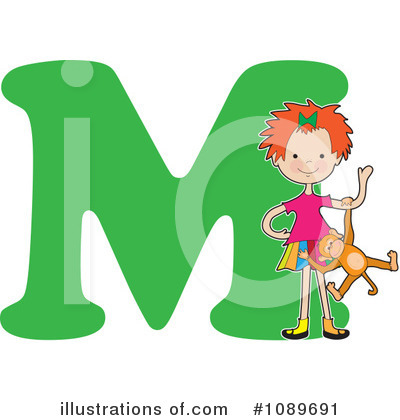 Royalty-Free (RF) Alphabet Girl Clipart Illustration by Maria Bell - Stock Sample #1089691