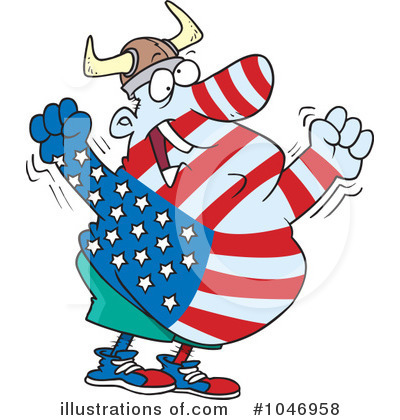 American Flag Clipart #1046958 by toonaday