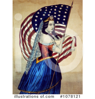 Royalty-Free (RF) American Flag Clipart Illustration by JVPD - Stock Sample #1078121