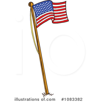 Royalty-Free (RF) American Flag Clipart Illustration by LaffToon - Stock Sample #1083382