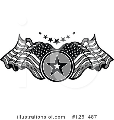 Royalty-Free (RF) American Flag Clipart Illustration by Chromaco - Stock Sample #1261487