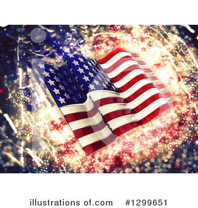 American Flag Clipart #1299651 by KJ Pargeter