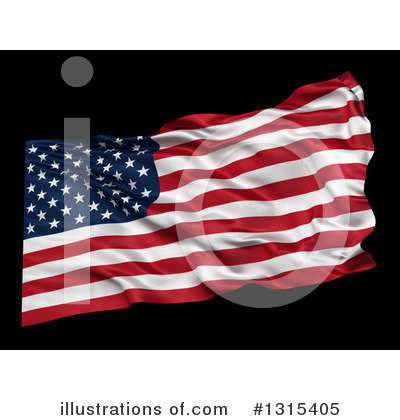 Royalty-Free (RF) American Flag Clipart Illustration by stockillustrations - Stock Sample #1315405
