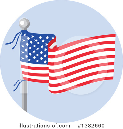 Royalty-Free (RF) American Flag Clipart Illustration by patrimonio - Stock Sample #1382660
