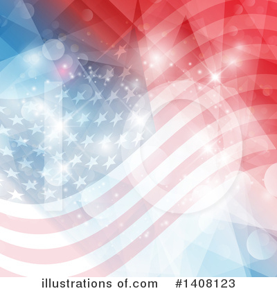 American Flags Clipart #1408123 by KJ Pargeter