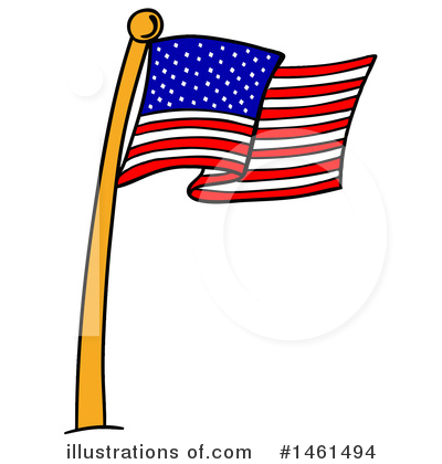 American Flag Clipart #1461494 by LaffToon