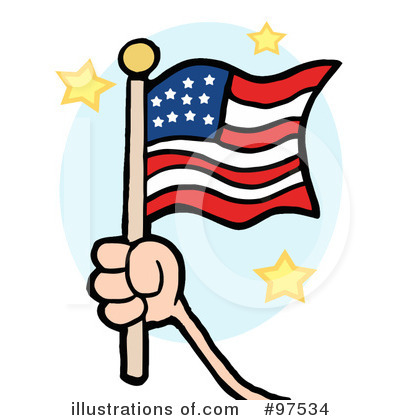 Royalty-Free (RF) American Flag Clipart Illustration by Hit Toon - Stock Sample #97534