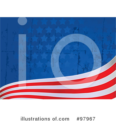 Royalty-Free (RF) American Flag Clipart Illustration by Pushkin - Stock Sample #97967