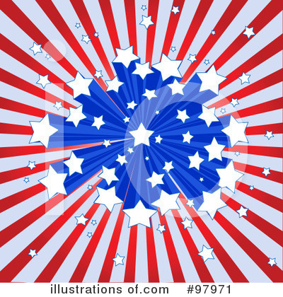 Royalty-Free (RF) American Flag Clipart Illustration by Pushkin - Stock Sample #97971