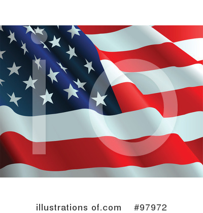 Royalty-Free (RF) American Flag Clipart Illustration by Pushkin - Stock Sample #97972