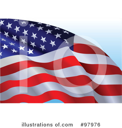 Royalty-Free (RF) American Flag Clipart Illustration by Pushkin - Stock Sample #97976