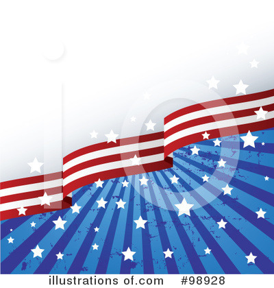 Royalty-Free (RF) American Flag Clipart Illustration by Pushkin - Stock Sample #98928