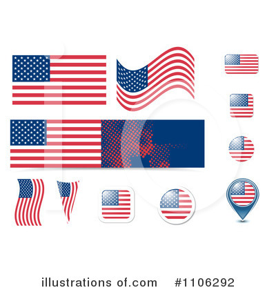 Royalty-Free (RF) American Flags Clipart Illustration by MilsiArt - Stock Sample #1106292