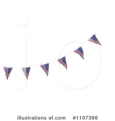 Royalty-Free (RF) American Flags Clipart Illustration by KJ Pargeter - Stock Sample #1107366