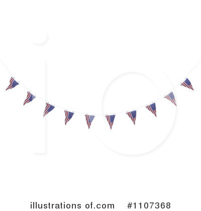 Royalty-Free (RF) American Flags Clipart Illustration by KJ Pargeter - Stock Sample #1107368