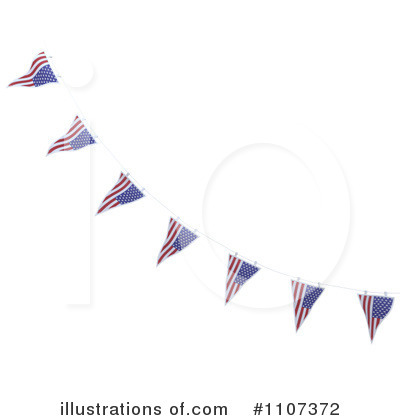 Royalty-Free (RF) American Flags Clipart Illustration by KJ Pargeter - Stock Sample #1107372
