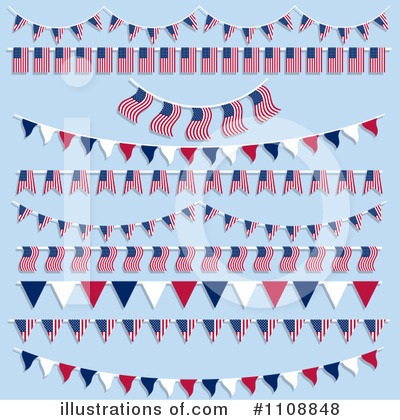 Royalty-Free (RF) American Flags Clipart Illustration by KJ Pargeter - Stock Sample #1108848