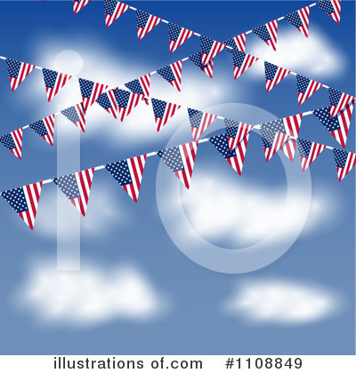 Royalty-Free (RF) American Flags Clipart Illustration by KJ Pargeter - Stock Sample #1108849