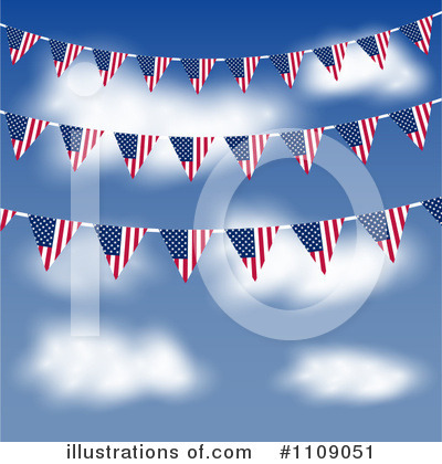 Royalty-Free (RF) American Flags Clipart Illustration by KJ Pargeter - Stock Sample #1109051
