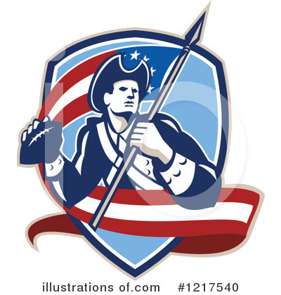 Royalty-Free (RF) American Football Clipart Illustration by patrimonio - Stock Sample #1217540