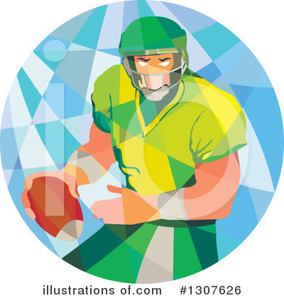 Royalty-Free (RF) American Football Clipart Illustration by patrimonio - Stock Sample #1307626