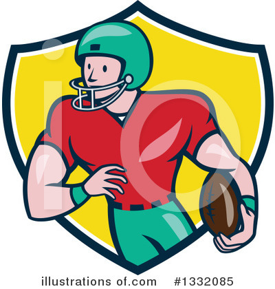 Royalty-Free (RF) American Football Clipart Illustration by patrimonio - Stock Sample #1332085