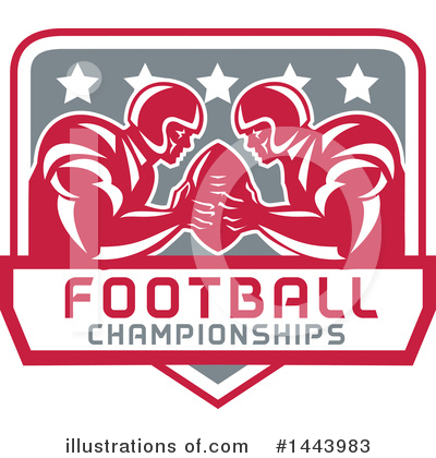 Royalty-Free (RF) American Football Clipart Illustration by patrimonio - Stock Sample #1443983